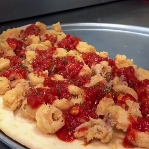 Fried Calamari Pizza
